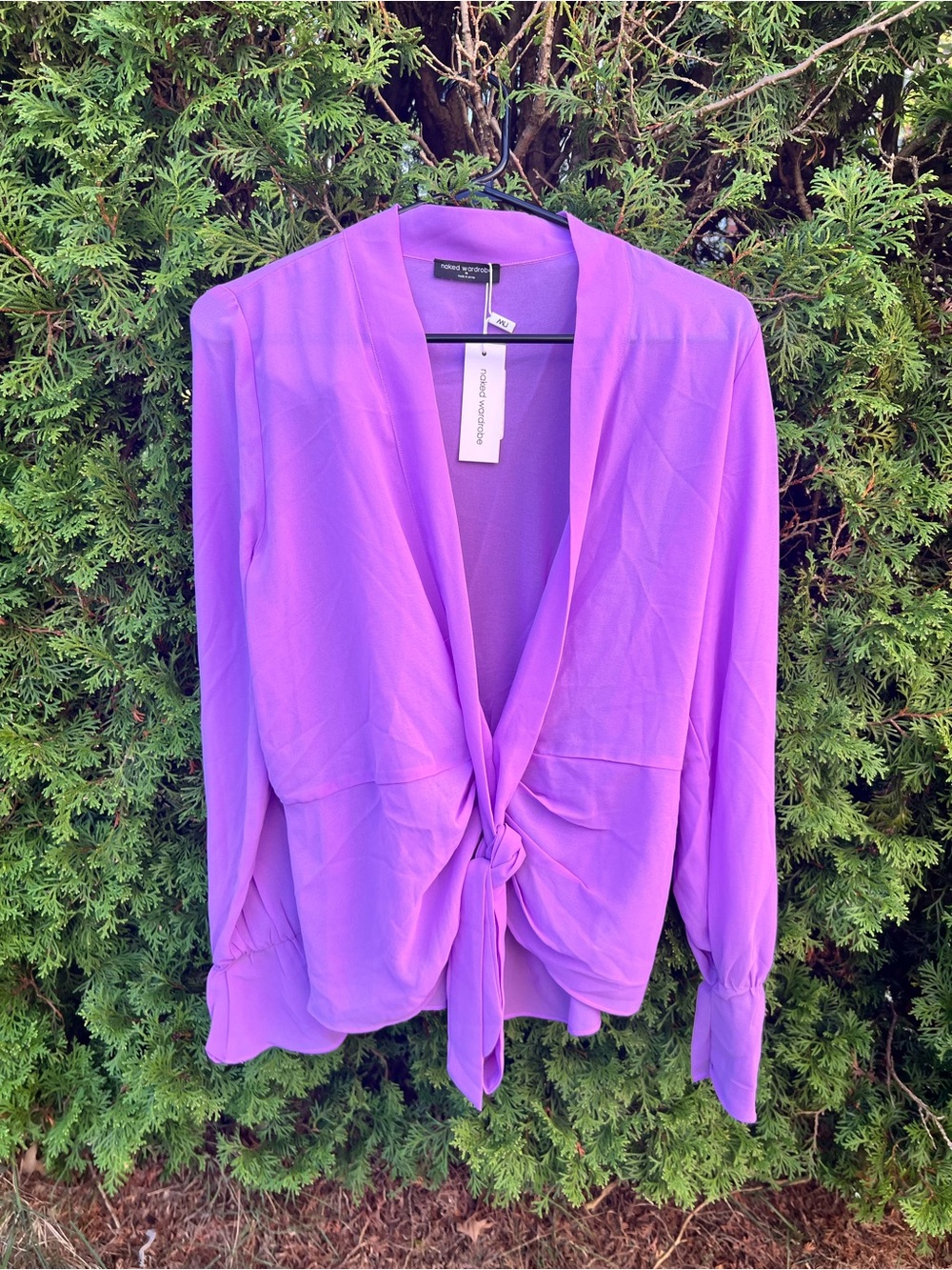 naked wardrobe Lilac Tie-Front Blouse
